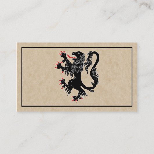 Lion Rampant Sable Visitekaartje (Achterkant)