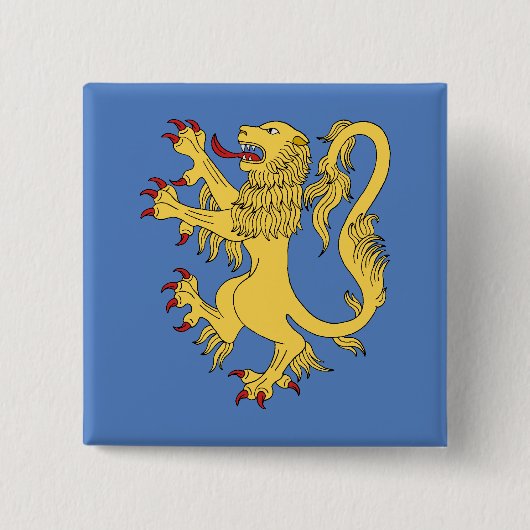 Lion Rampant Vierkante Button 5,1 Cm (Voorkant)