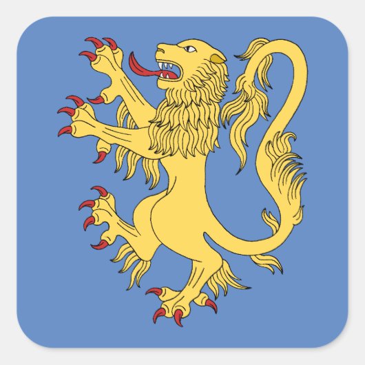 Lion Rampant Vierkante Sticker (Voorkant)