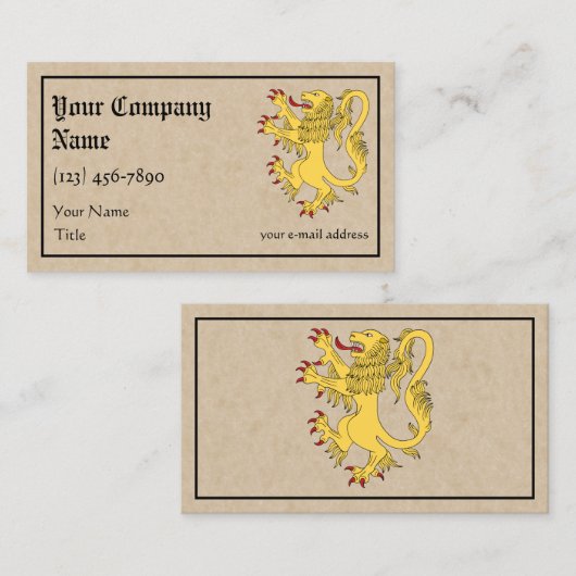 Lion Rampant Visitekaartje (Voorkant / Achterkant)