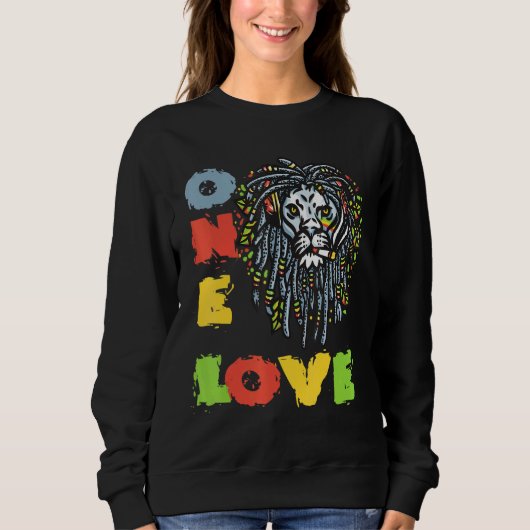 Lion Rasta Colors Reggae Dreadlocks Rastafarian Ra Trui (Voorkant)