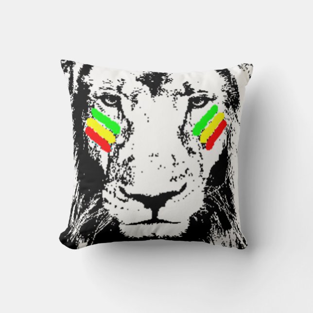 Lion Rasta Eye Black Sierkussen veroveren (Voorkant)