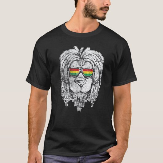 Lion Rasta Reggae Music Vintage Rastafari T-shirt (Voorkant)
