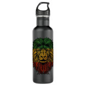 Lion Rasta Roots Rock Reggae Grafisch Ontwerp Waterfles (Voorkant)