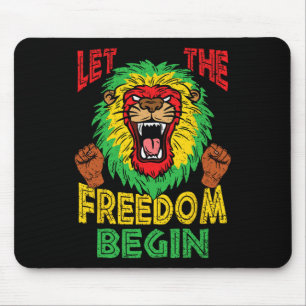 Lion Rasta Vrijheid Juneteenth Zwarte Geschiedenis Muismat