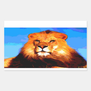 Lion Rechthoekige Sticker