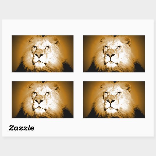 Lion Rechthoekige Sticker (Vel)