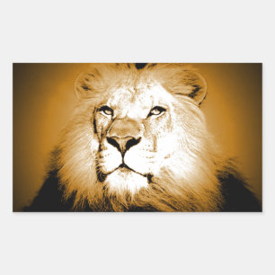 Lion Rechthoekige Sticker