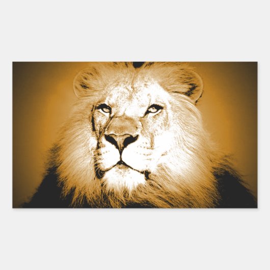 Lion Rechthoekige Sticker (Voorkant)