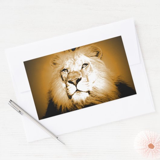 Lion Rechthoekige Sticker (Envelop)