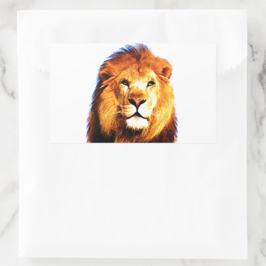 Lion Rechthoekige Sticker (Tas)