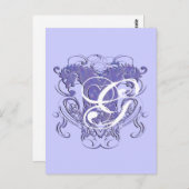 Lion Renaissance Wedding Monogram Dank je Briefkaart (Voorkant / Achterkant)