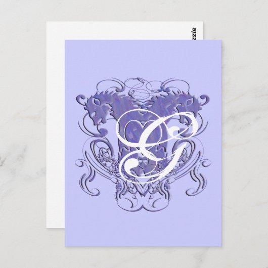 Lion Renaissance Wedding Monogram Dank je Briefkaart (Voorkant / Achterkant)