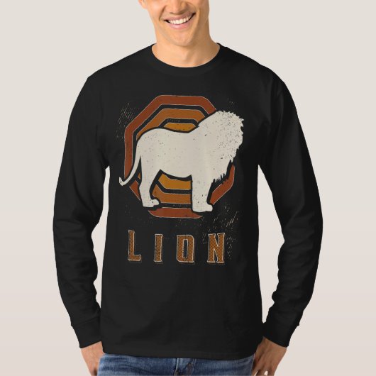Lion  Retro Classic Animal Love T-shirt (Voorkant)