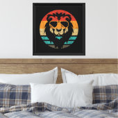 Lion Retro Style Canvas Afdruk (Insitu (Slaapkamer))