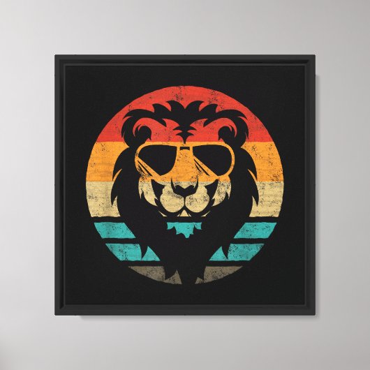 Lion Retro Style Canvas Afdruk (Voorkant)