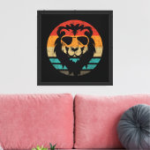Lion Retro Style Canvas Afdruk (Insitu (Woonkamer))