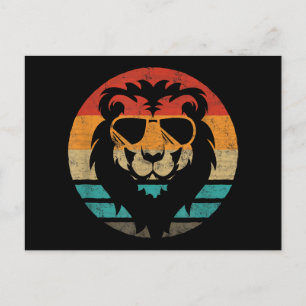 Lion Retro Style  Feestdagenkaart