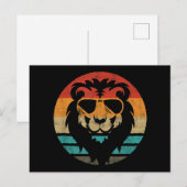 Lion Retro Style Feestdagenkaart (Voorkant / Achterkant)
