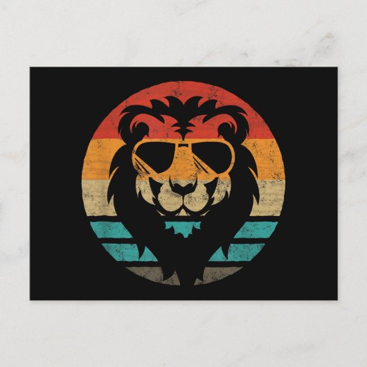 Lion Retro Style Feestdagenkaart (Voorkant)