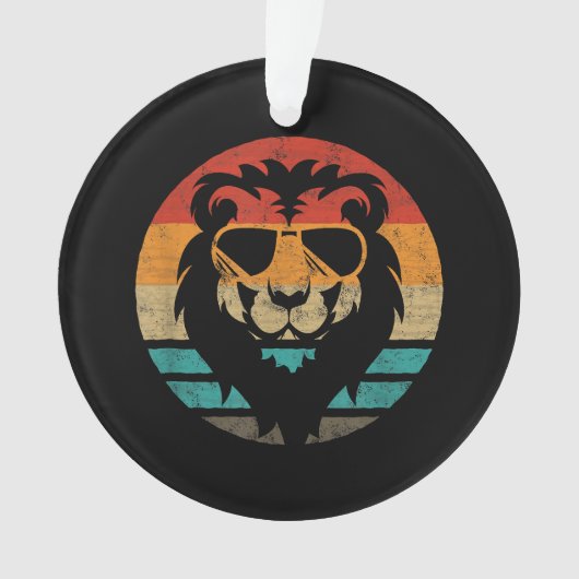 Lion Retro Style  Ornament (voorkant)