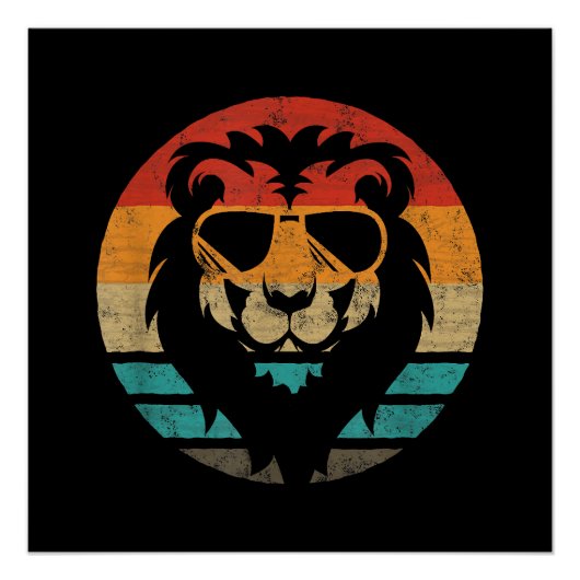 Lion Retro Style  Perfect Poster (Voorkant)