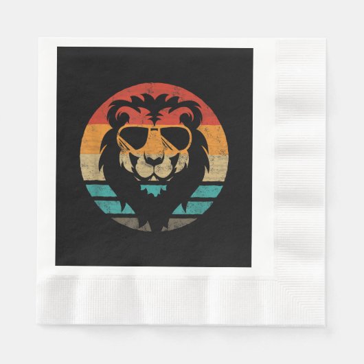 Lion Retro Style  Servet (Voorkant)