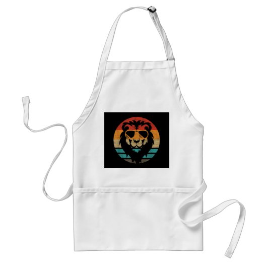 Lion Retro Style Standaard Schort (Voorkant)