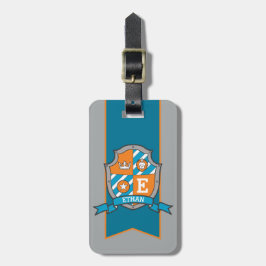 Lion ridders crest gepersonaliseerde naam en adres bagagelabel