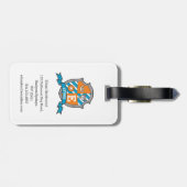 Lion ridders crest gepersonaliseerde naam en adres bagagelabel (Achterkant horizontaal)