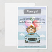 Lion rijden baby shower bedankt kaart (Voorkant / Achterkant)