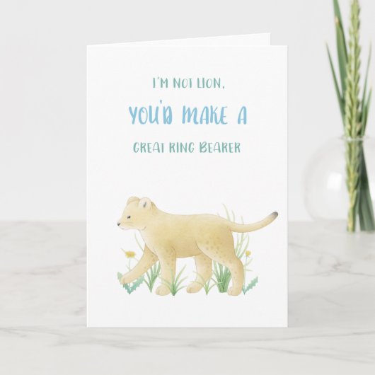 Lion Ring Bearer Proposal Card Kaart (Voorkant)