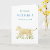 Lion Ring Bearer Proposal Card Kaart (Gele Bloem)