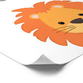 Lion Roar Nursery Poster, Animal Kidsroom Wall Art Poster (Hoek)