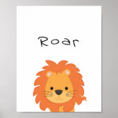 Lion Roar Nursery Poster, Animal Kidsroom Wall Art Poster (Voorkant)