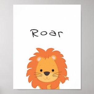 Lion Roar Nursery Poster, Animal Kidsroom Wall Art Poster