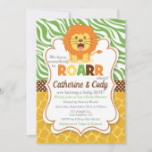 Lion ROAR Oerwoud Baby shower uitnodiging (Voorkant)