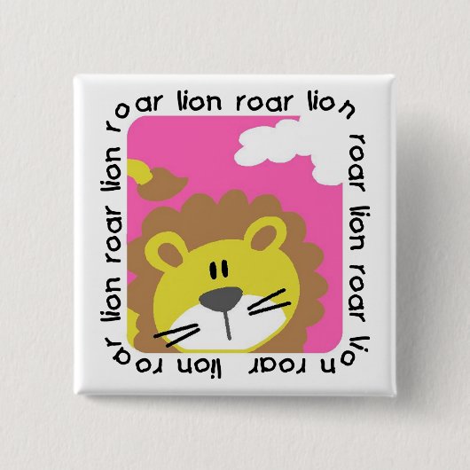 Lion Roar Tshirts en Gifts Vierkante Button 5,1 Cm (Voorkant)