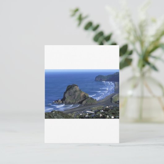 Lion Rock Piha Beach Briefkaart (Staand voorkant)