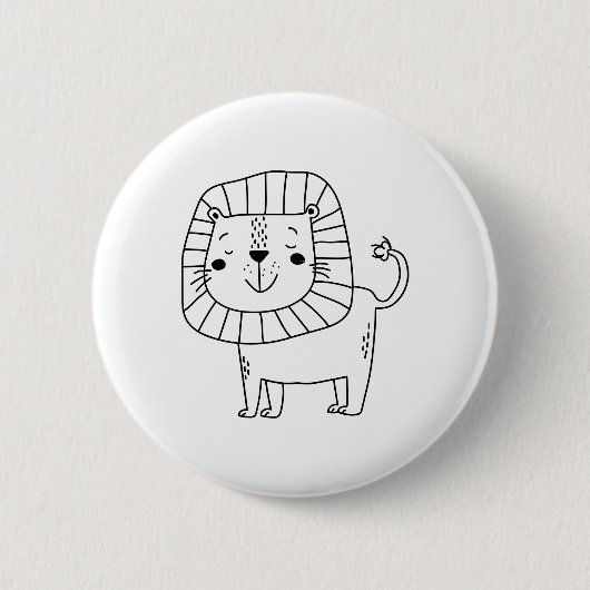 Lion Ronde Button 5,7 Cm (Voorkant)
