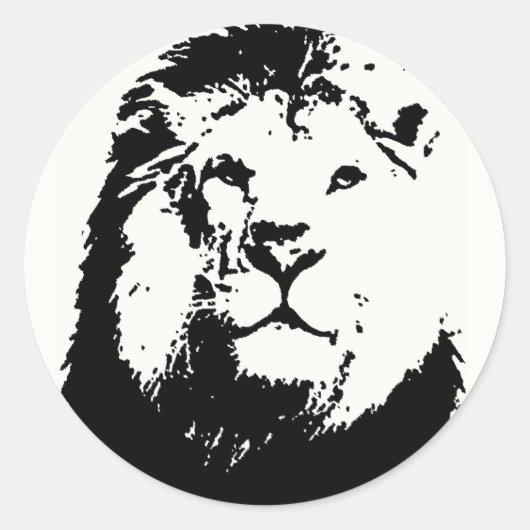 Lion Ronde Sticker (Voorkant)