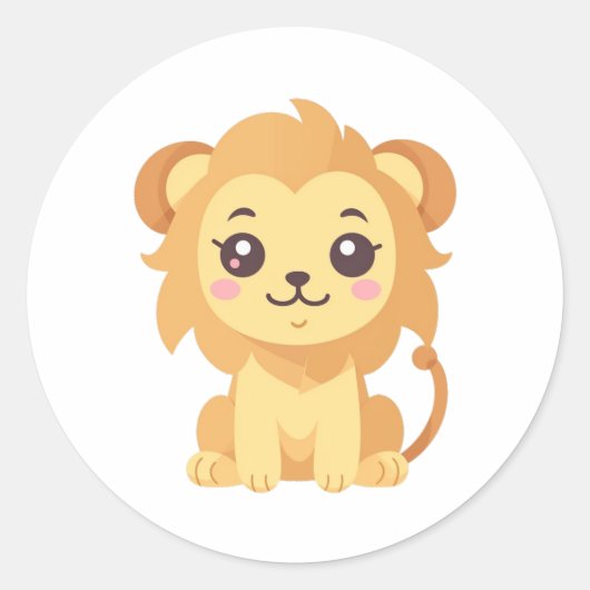 Lion Ronde Sticker (Voorkant)
