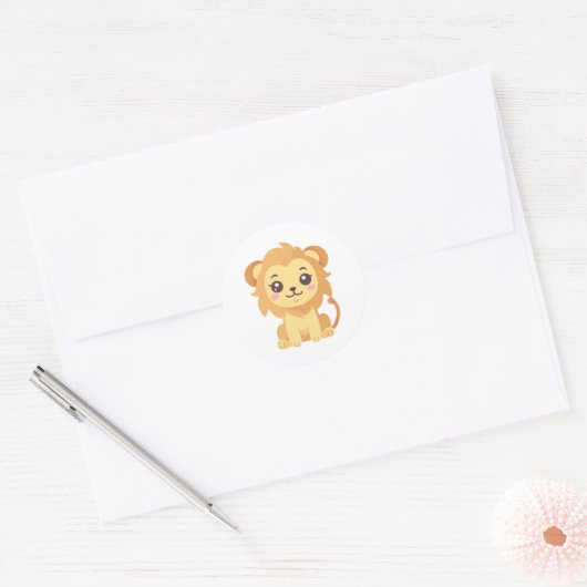 Lion Ronde Sticker (Envelop)