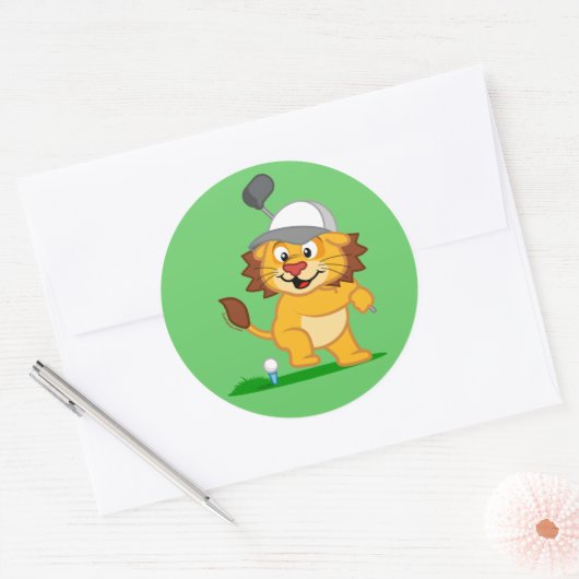 Lion Ronde Sticker (Envelop)