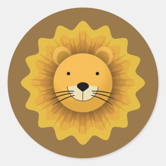 Lion Ronde Sticker (Voorkant)