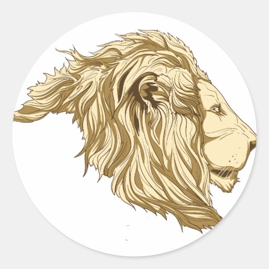 Lion Ronde Sticker (Voorkant)