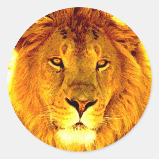 Lion Ronde Sticker (Voorkant)