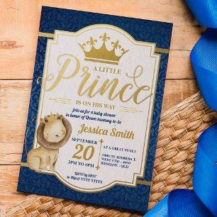 Lion Royal Prince Baby shower Kaart