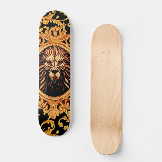Lion Royalty Baroque Style Skateboard (Voorkant)