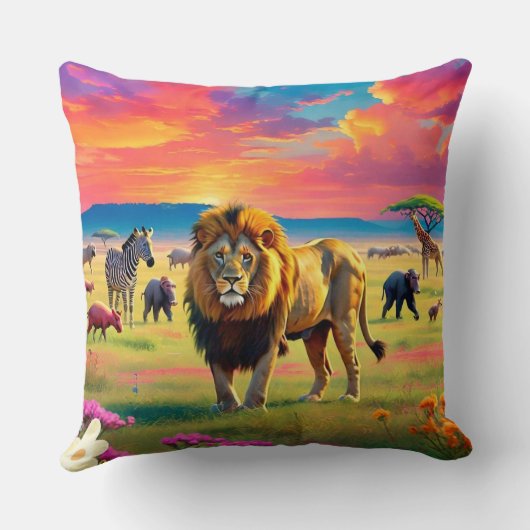 "Lion’s Kingdom" Kussen (Achterkant)